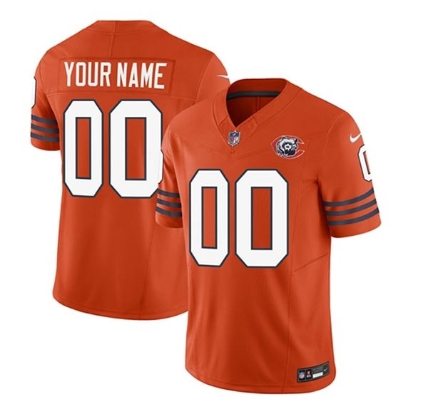 Men's Chicago Bears Active Player Custom 2023 F.U.S.E. Orange Throwback Limited Stitched Football Jersey(Name and number remark in comment column)