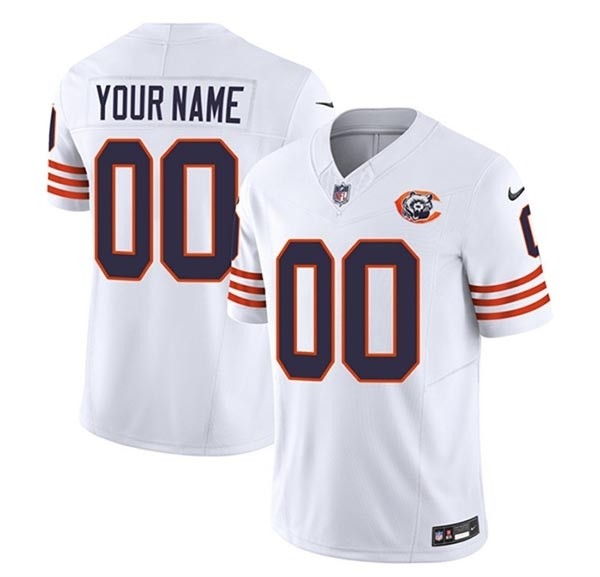 Men's Chicago Bears Active Player Custom 2023 F.U.S.E. White Throwback Limited Stitched Football Jersey(Name and number remark in comment column)