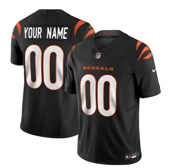 Men's Cincinnati Bengals Active Player Custom 2023 F.U.S.E. Black Vapor Untouchable Limited Stitched Jersey(Name and number remark in comment column)