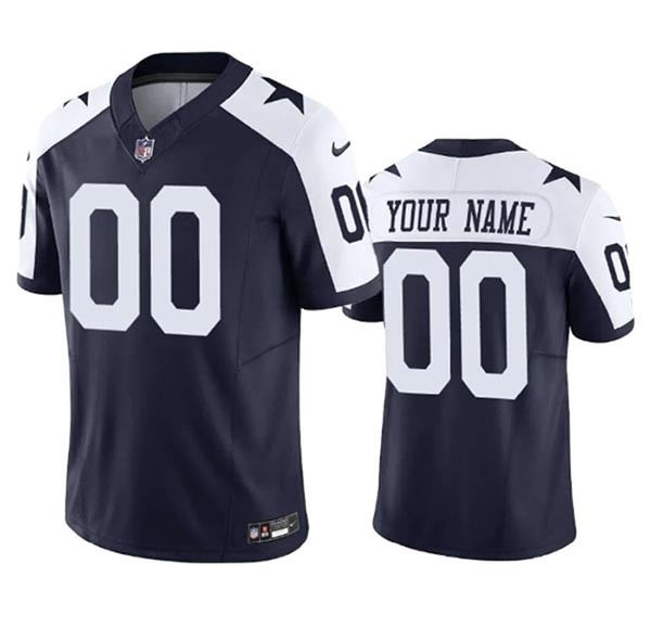 Men's Dallas Cowboys Active Player Custom Navy 2023 F.U.S.E. Vapor Limited Stitched Football Jersey(Name and number remark in comment column)