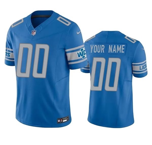 Men's Detroit Lions Active Player Custom Blue 2023 F.U.S.E. Vapor Untouchable Limited Stitched Jersey(Name and number remark in comment column)