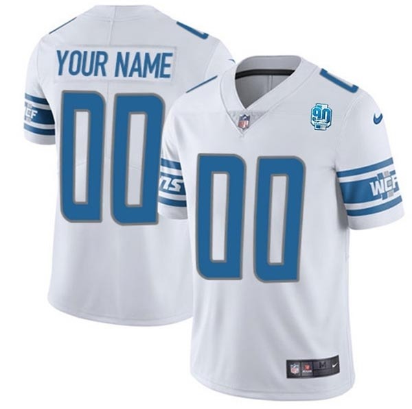 Men's Detroit Lions Active Player Custom White 2023 F.U.S.E. 90th Anniversary Vapor Untouchable Limited Stitched Jersey(Name and number remark in comment column)