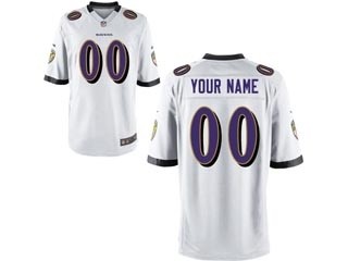 NFL Baltimore Ravens Customized white Jersey