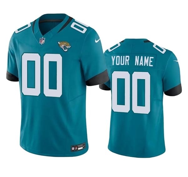 Men's Jacksonville Jaguars Active Player Custom Teal 2023 F.U.S.E Vapor Untouchable Limited Stitched Jersey(Name and number remark in comment column)