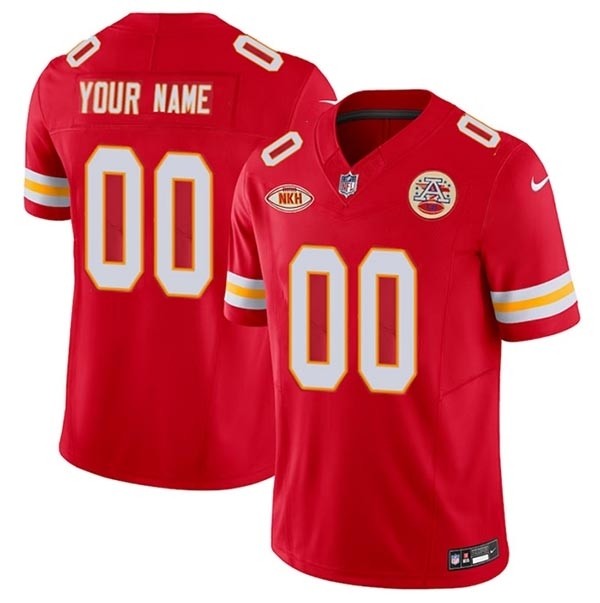 Men's Kansas City Chiefs Active Player Custom Red 2023 F.U.S.E. With NKH Patch Vapor Untouchable Limited Stitched Jersey(Name and number remark in comment column)