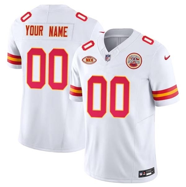 Men's Kansas City Chiefs Active Player Custom White 2023 F.U.S.E. With NKH Patch Vapor Untouchable Limited Stitched Jersey(Name and number remark in comment column)