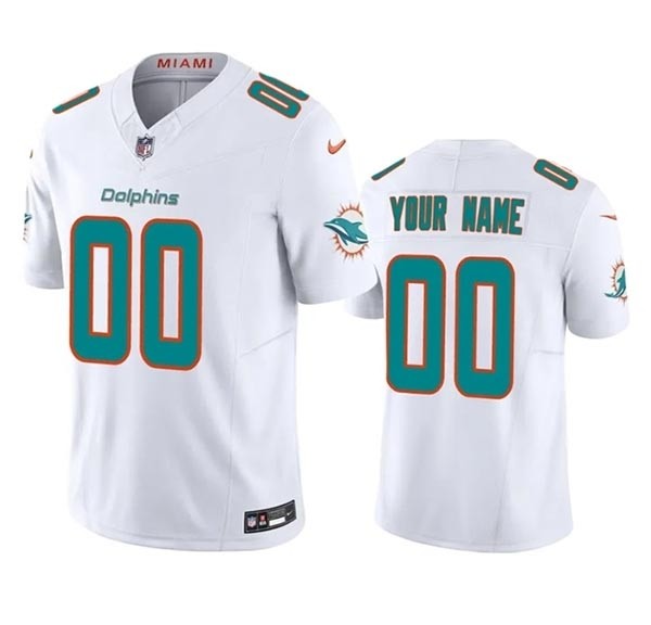 Men's Miami Dolphins Active Player Custom White 2023 F.U.S.E Vapor Limited Stitched Football Jersey(Name and number remark in comment column)