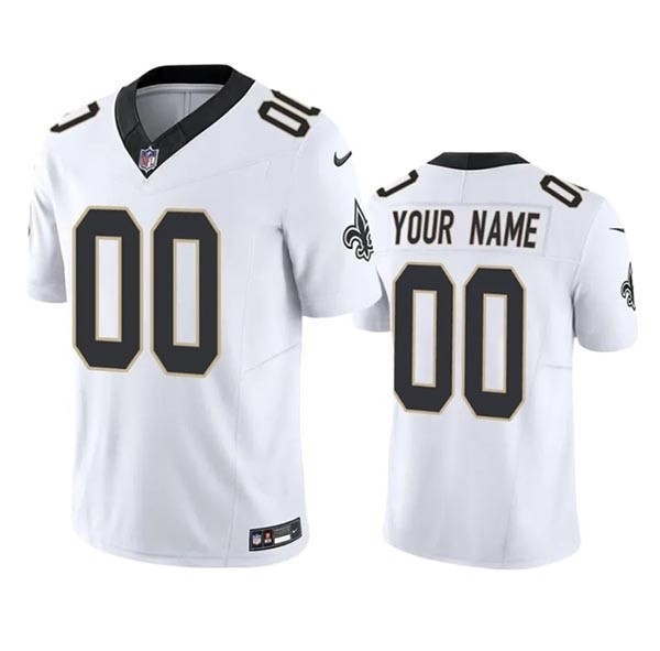 Men's New Orleans Saints Active Player Custom White 2023 F.U.S.E. Vapor Untouchable Limited Stitched Jersey(Name and number remark in comment column)