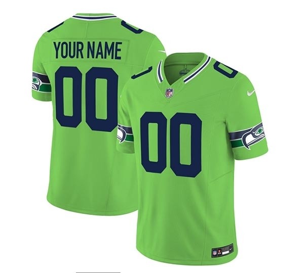 Men's Seattle Seahawks Active Player Custom 2023 F.U.S.E. Green Limited Stitched Football Jersey(Name and number remark in comment column)