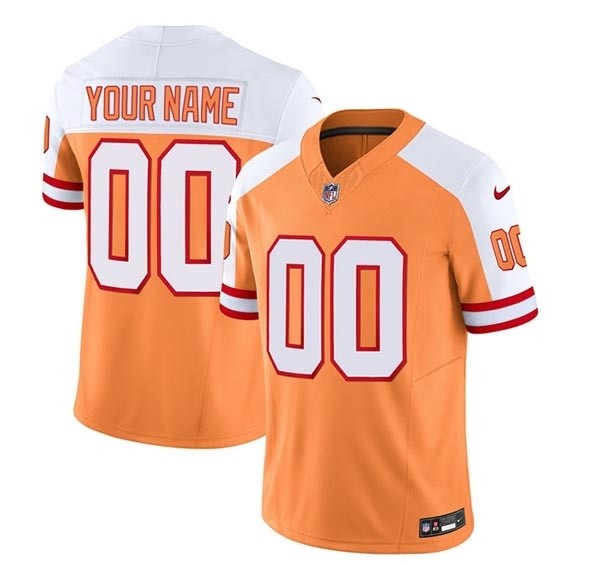 Men's Tampa Bay Buccaneers Active Player Custom 2023 F.U.S.E.White Gold Throwback Limited Stitched Jersey(Name and number remark in comment column)