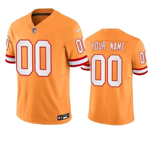 Men's Tampa Bay Buccaneers Active Player Custom Orange Throwback Limited Stitched Jersey(Name and number remark in comment column)