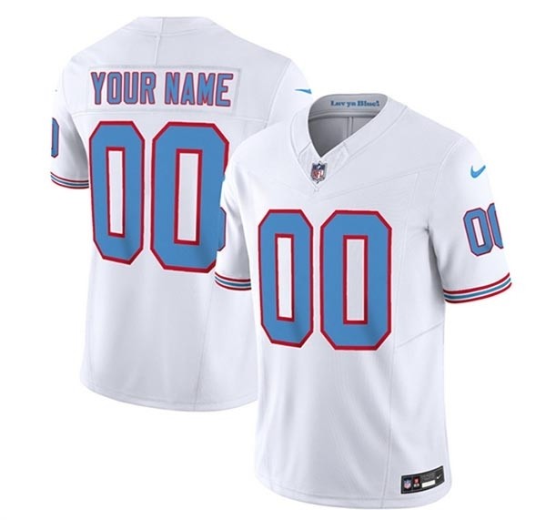 Men's Tennessee Titans Active Player Custom White 2023 F.U.S.E. Vapor Limited Throwback Stitched Football Jersey(Name and number remark in comment column)