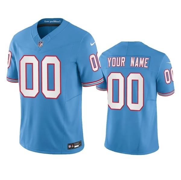 Men's Tennessee Titans Active Player Custom Light Blue 2023 F.U.S.E. Vapor Limited Throwback Stitched Football Jersey(Name and number remark in comment column)