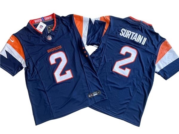 Men's Denver Broncos #2 Pat Surtain II 2024 Navy Vapor F.U.S.E. Limited Jersey