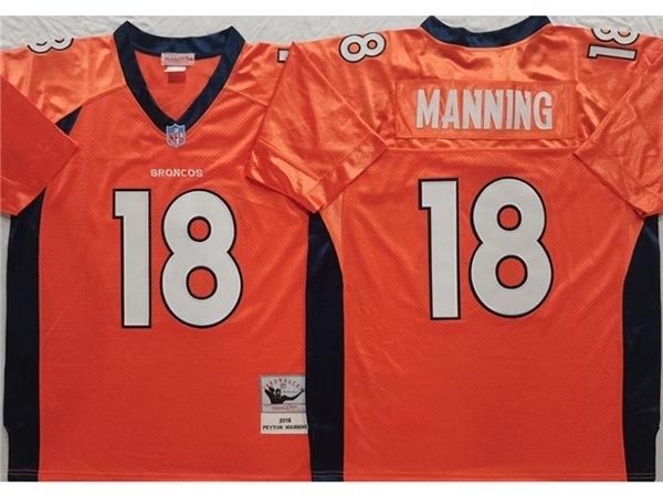 Men's Denver Broncos #18 Peyton Manning 2015 Throwback Orange Jersey