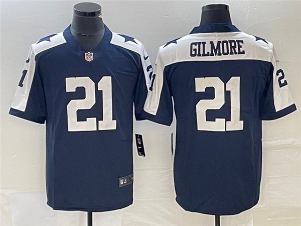 Men's Dallas Cowboys #21 Stephon Gilmore Thanksgiving Blue Vapor Limited Jersey