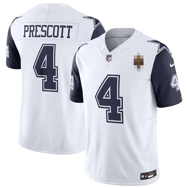 Men's Dallas Cowboys #4 Dak Prescott Navy 2023 F.U.S.E. With Walter Payton Patch Alternate Vapor Limited Stitched Football Jersey