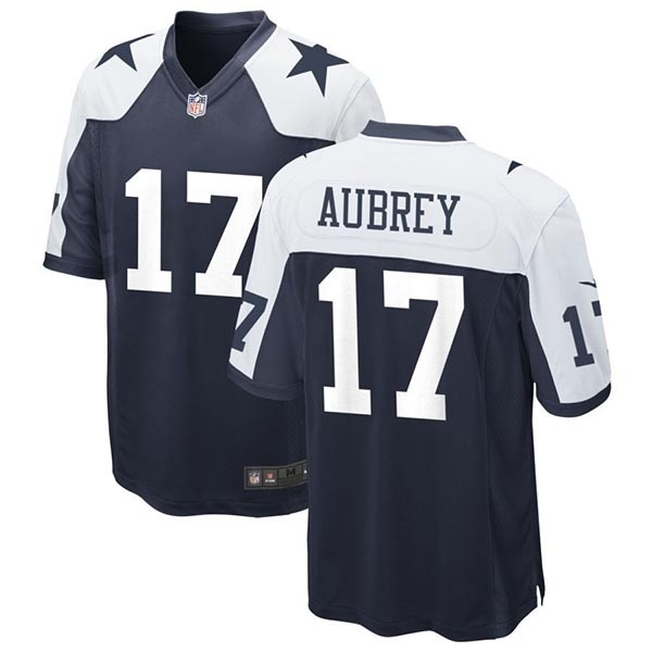 Men's Dallas Cowboys #17 Brandon Aubrey Limited Navy thankgiving Vapor Untouchable Jersey