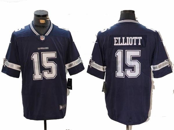 Men's Dallas Cowboys #15 Ezekiel Elliott Blue Vapor Limited Jersey