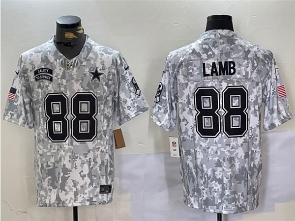 Men's Dallas Cowboys #88 CeeDee Lamb Arctic Camo 2024 Salute To Service Limited Jersey