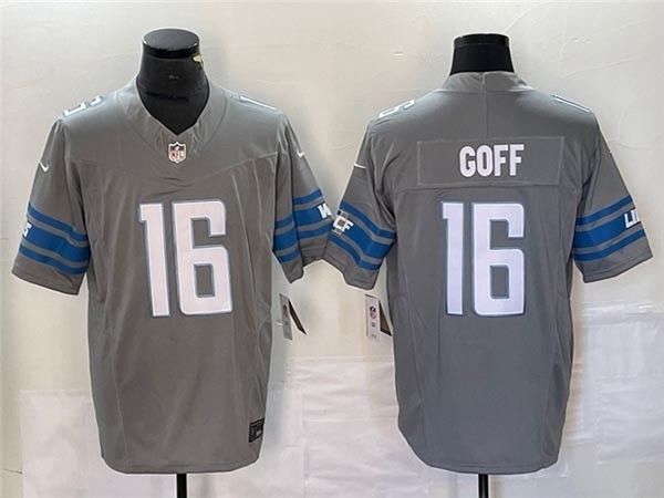 Men's Detroit Lions #16 Jared Goff Grey 2023 F.U.S.E. Vapor Untouchable Limited Stitched Jersey