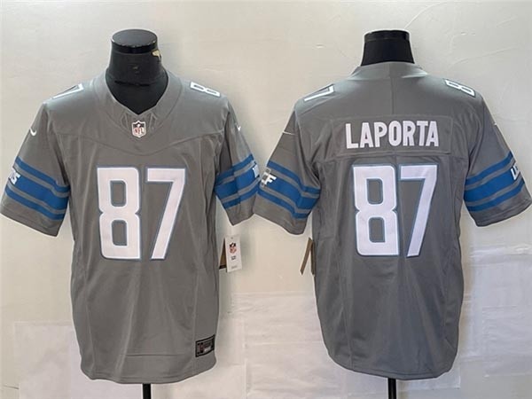 Men's Detroit Lions #87 Sam LaPorta Grey 2023 F.U.S.E. Vapor Untouchable Limited Stitched Jersey