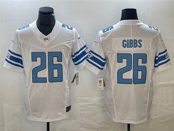 Men's Detroit Lions #26 Jahmyr Gibbs White 2023 F.U.S.E. Vapor Untouchable Limited Stitched Jersey