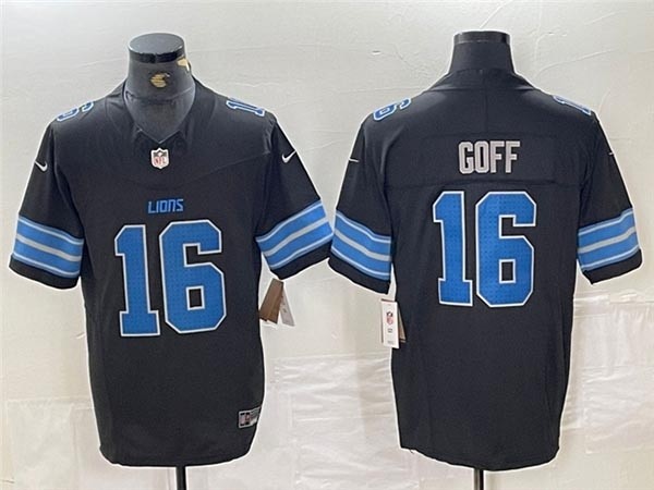 Men's Detroit Lions #16 Jared Goff 2024 Black Vapor F.U.S.E. Limited Jersey