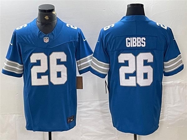 Men's Detroit Lions #26 Jahmyr Gibbs 2024 Blue Vapor F.U.S.E. Limited Jersey