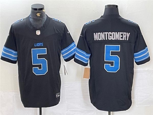 Men's Detroit Lions #5 David Montgomery 2024 Black Vapor F.U.S.E. Limited Jersey