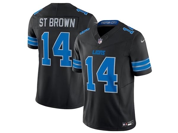 Men's Detroit Lions #14 Amon-Ra St. Brown 2024 Black Vapor F.U.S.E. Limited Jersey