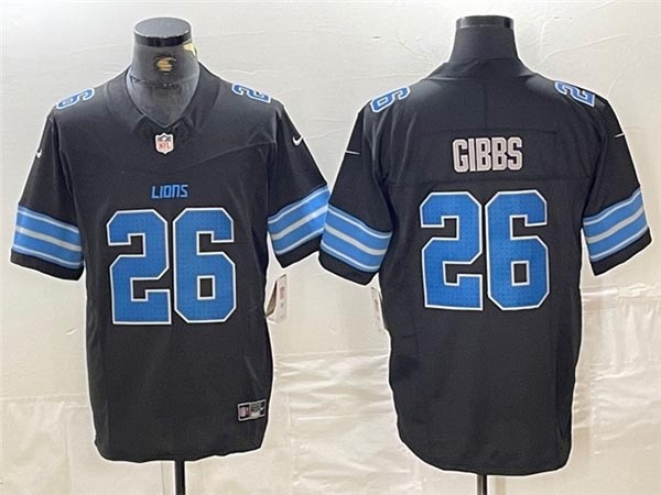 Men's Detroit Lions #26 Jahmyr Gibbs 2024 Black Vapor F.U.S.E. Limited Jersey