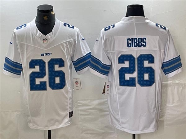 Men's Detroit Lions #26 Jahmyr Gibbs 2024 White Vapor F.U.S.E. Limited Jersey