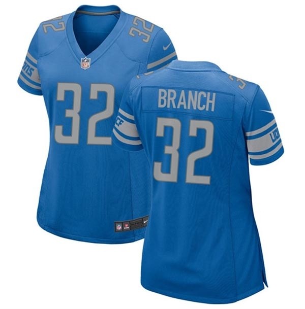 Women's Detroit Lions #32 Brian Branch Blue Stitched Jersey(Run Small)