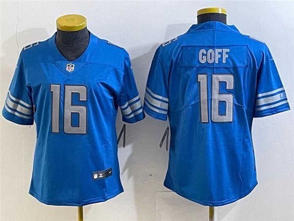 Women's Detroit Lions #16 Jared Goff Blue Vapor Limited Jersey