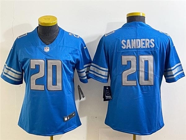 Women's Detroit Lions #20 Barry Sanders Blue Vapor Limited Jersey