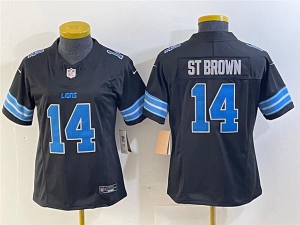 Women's Detroit Lions #14 Amon-Ra St. Brown 2024 Black Vapor F.U.S.E. Limited Jersey