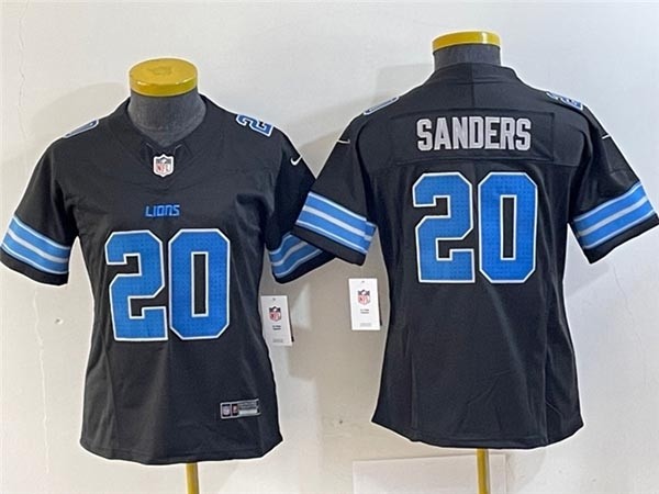 Women's Detroit Lions #20 Barry Sanders 2024 Black Vapor F.U.S.E. Limited Jersey