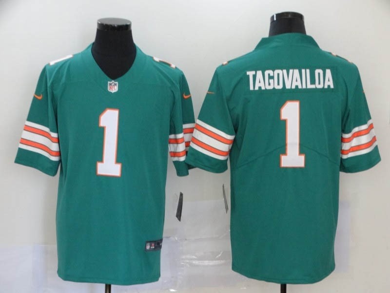 NFL Dolphins #1 Tua Tagovailoa Aqua Throwback Vapor Untouchable Limited Jersey