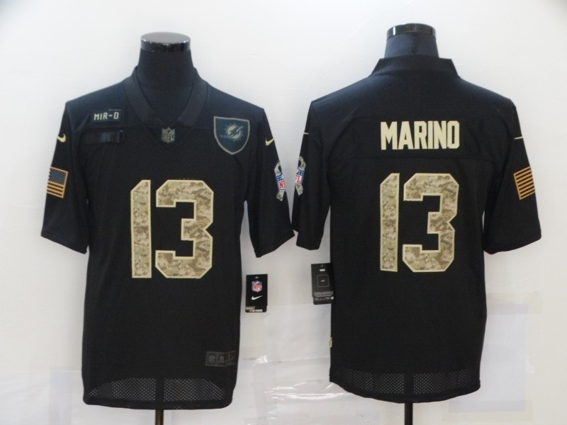 Nike Dolphins #13 Dan Marino Black Camo 2020 Salute To Service Limited Jersey