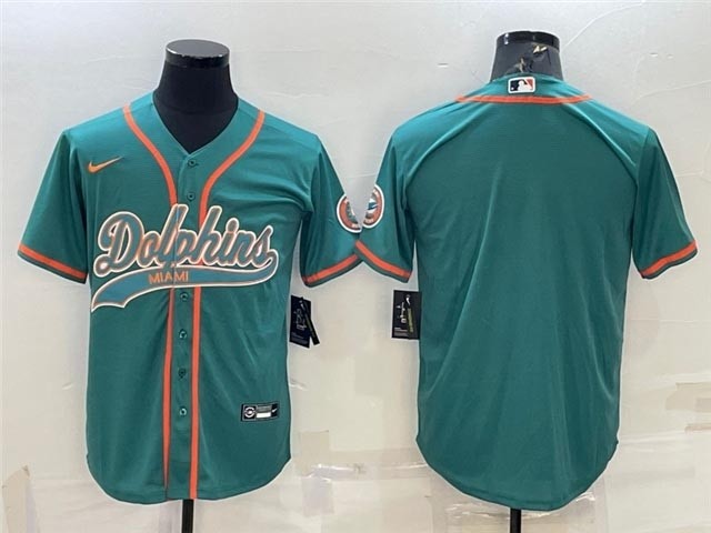 NFL Miami Dolphins Blank Aqua Baseball Cool Base Team Jersey