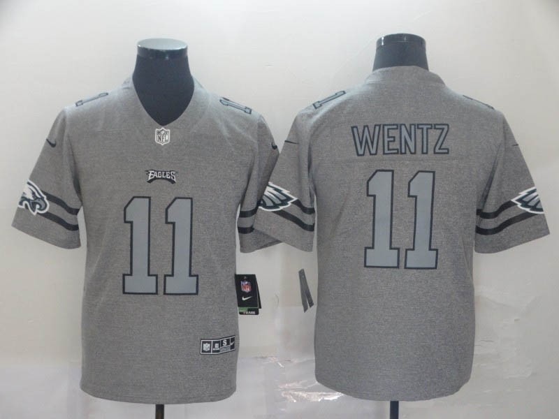 NFL Philadelphia Eagles #11 Carson Wentz 2019 Gray Gridiron Gray Vapor Untouchable Limited Jersey