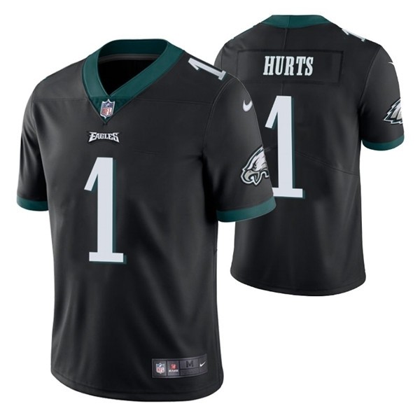 Nike Eagles #1 Jalen Hurts Black Men's Stitched NFL Vapor Untouchable Limited Jersey