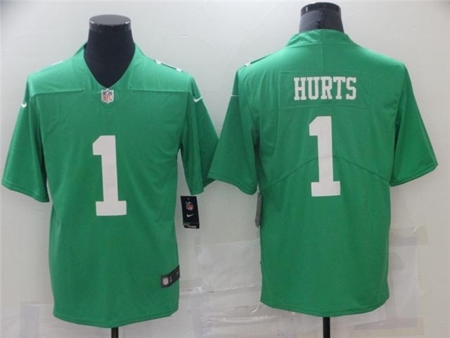 Philadelphia Eagles #1 Jalen Hurts Throwback Green Vapor Limited Jersey