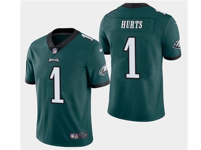 Philadelphia Eagles #1 Jalen Hurts Green Vapor Limited Jersey