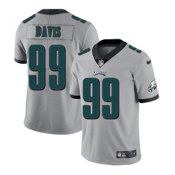 Men's Philadelphia Eagles #99 Jordan Davis Grey 2022 NFL Draft Vapor Untouchable Limited Jersey