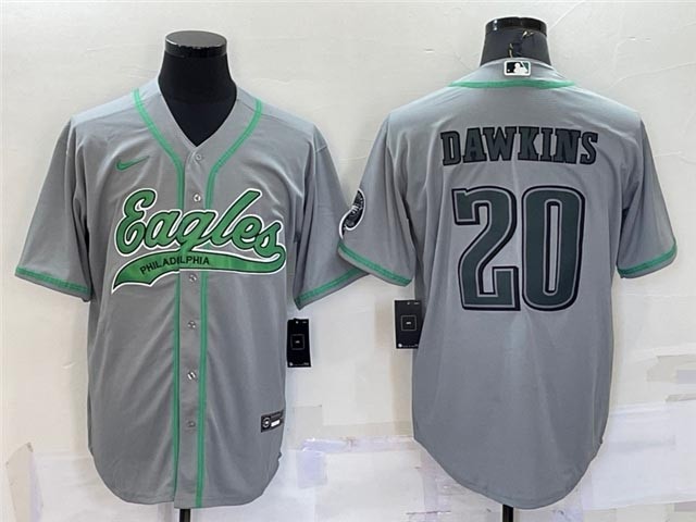 NFL Philadelphia Eagles #20 Brian Dawkins Gray Baseball Cool Base Jersey