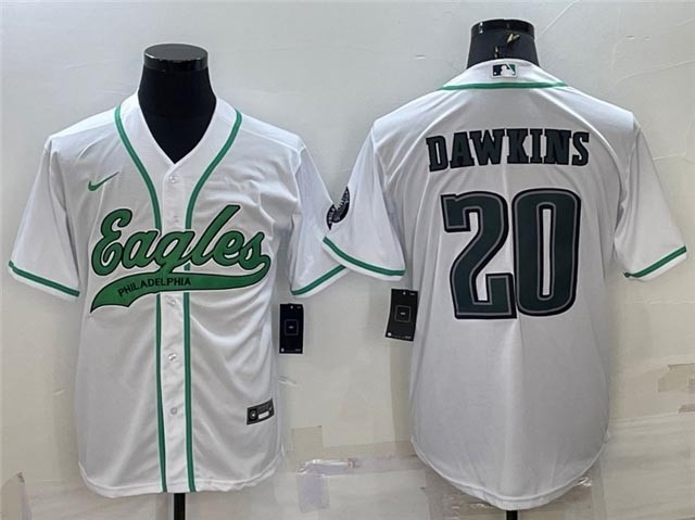 NFL Philadelphia Eagles #20 Brian Dawkins White Baseball Cool Base Jersey