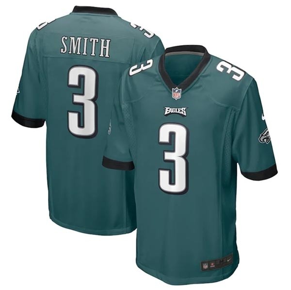 Men's Philadelphia Eagles #3 Nolan Smith Green Stitched Game Jersey