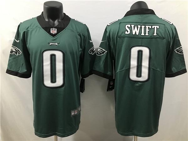 Men's Philadelphia Eagles #0 D'Andre Swift Green 2023 Draft Vapor Limited Stitched Football Jersey